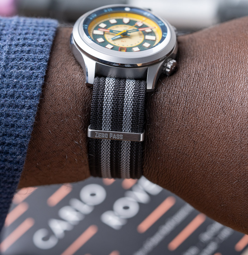 Black Pinstripes Zero-Pass Ribbed Nylon Strap Ribbed Nylon