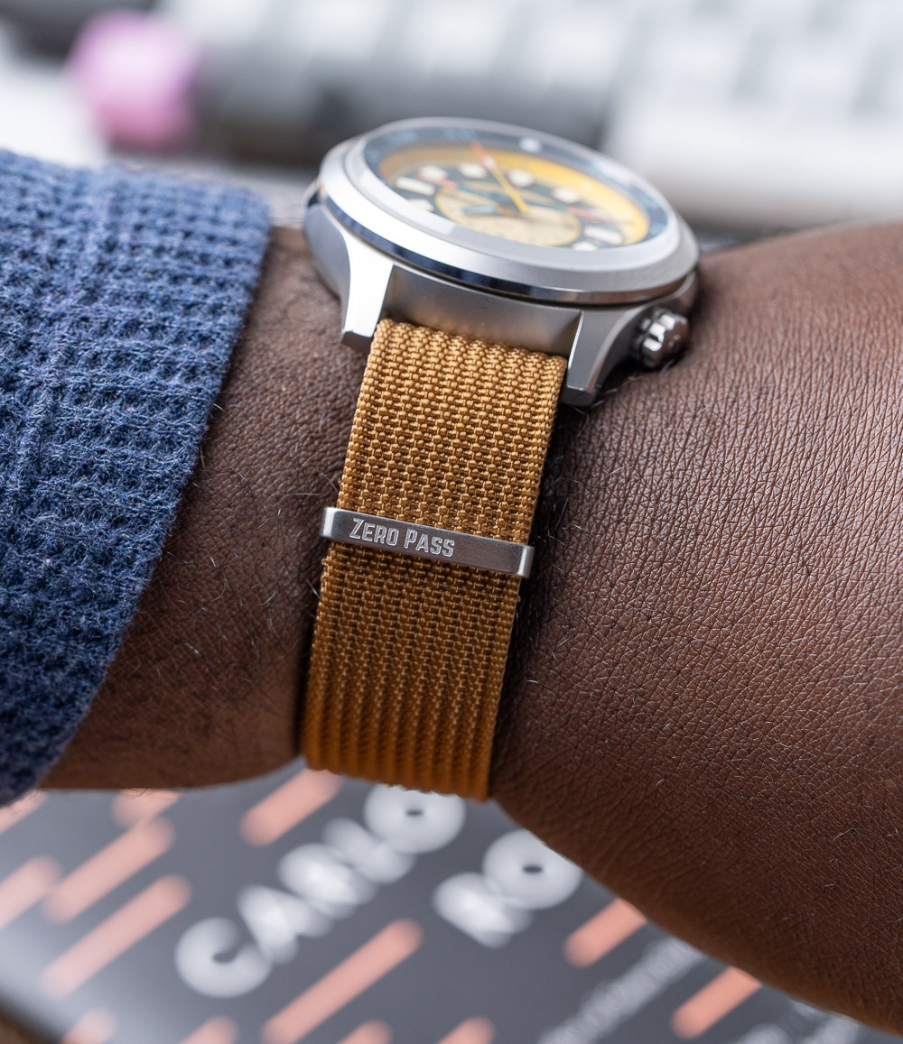 Coffee Zero-Pass Ribbed Nylon Strap