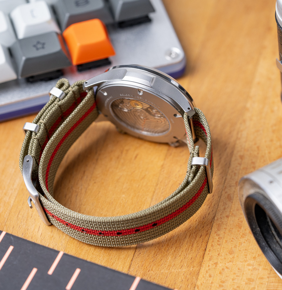 Olive Red Zero-Pass Ribbed Nylon Strap Zero-Pass System