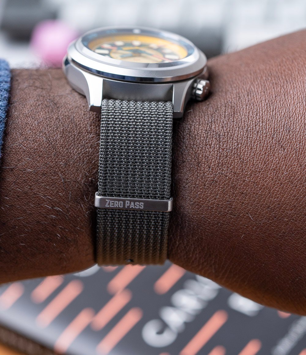 Steel Grey Zero-Pass Ribbed Nylon Strap