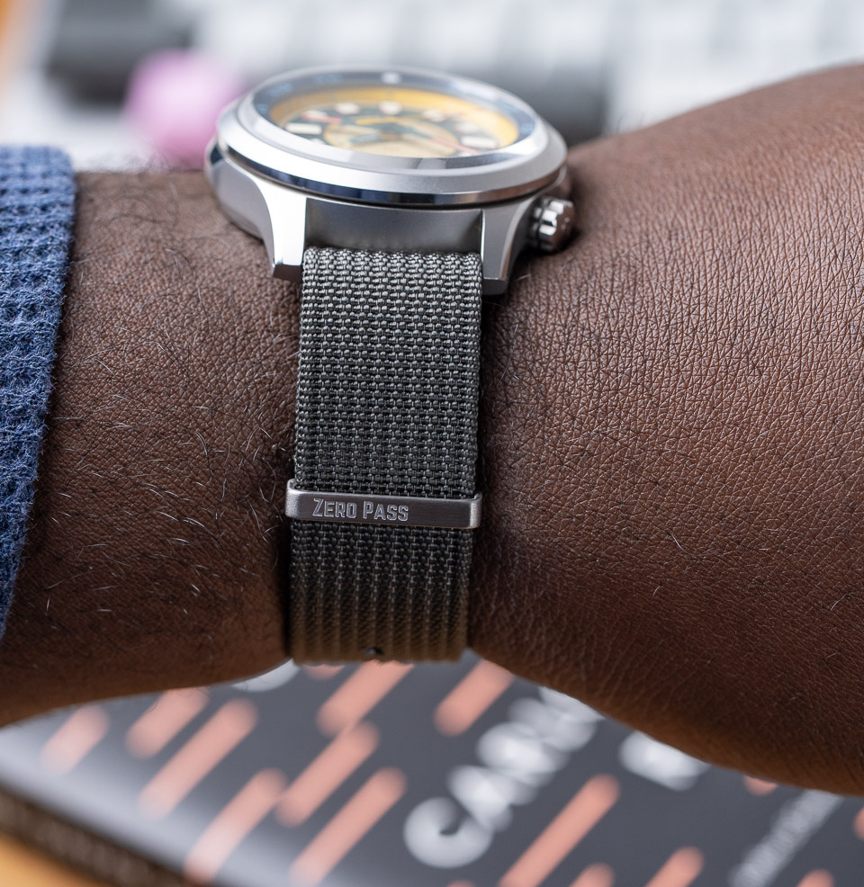 Steel Grey Zero-Pass Ribbed Nylon Strap Ribbed Nylon