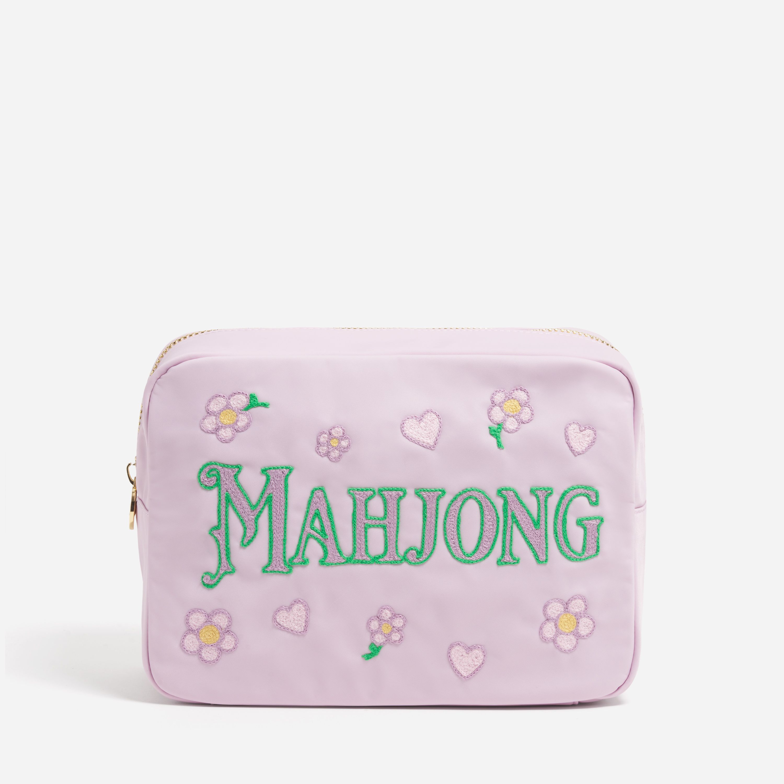 Hand Embroidered Mahjong Large Pouch