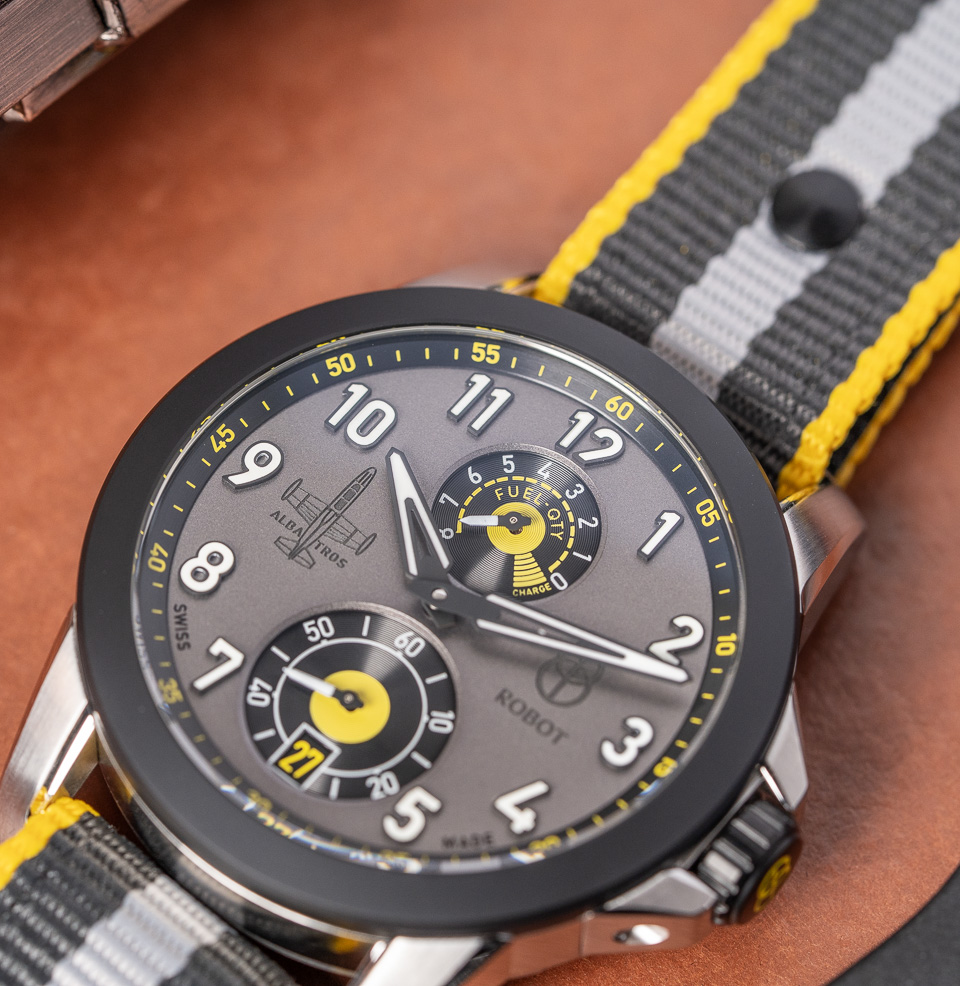 Albatros Manual Wind 8-Day Power Reserve Yellow-accented Arabic numerals for legibility