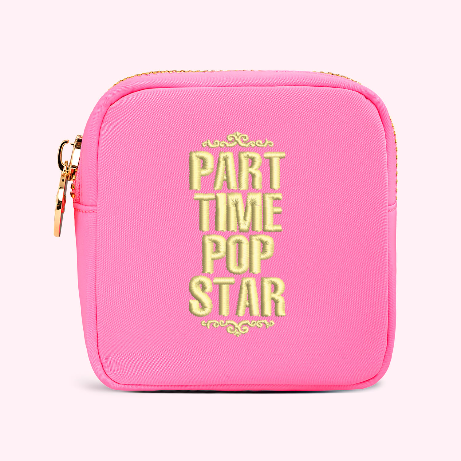 Embroidered Part Time Pop Star Mini Pouch