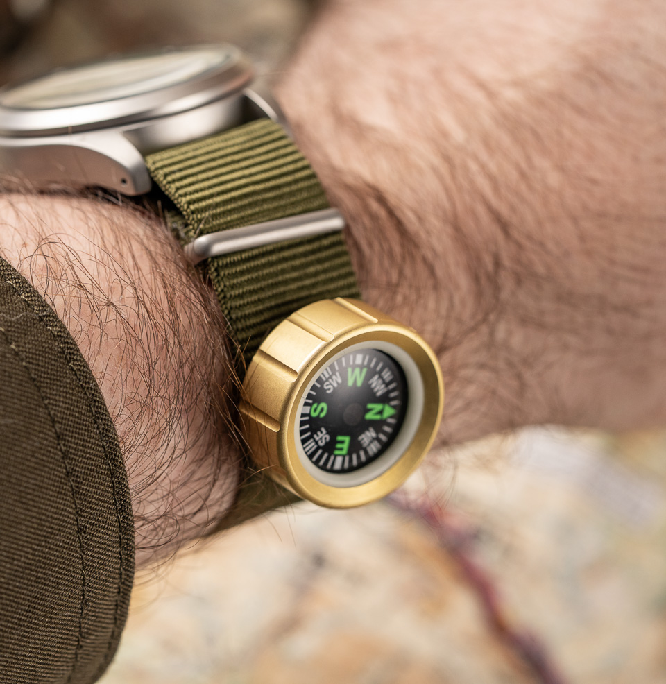 Brass-Trail Wrist Compass by Maratac® Fits on your nylon strap