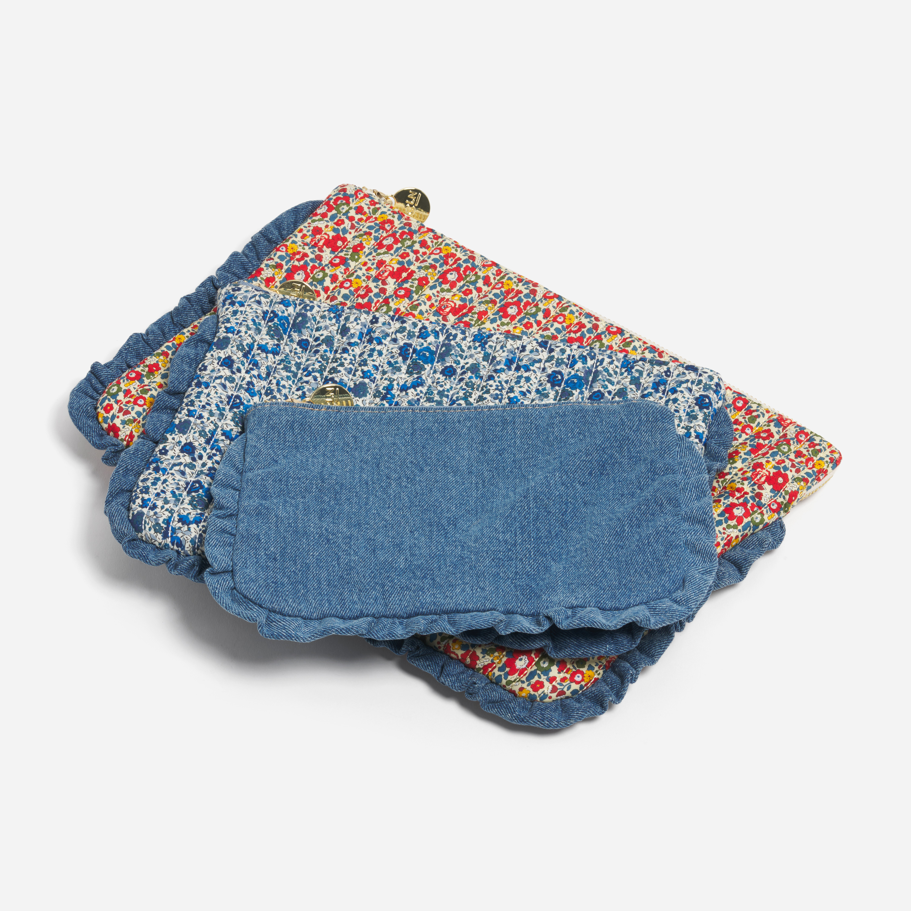Flat Pouch Set Made with Liberty Fabric