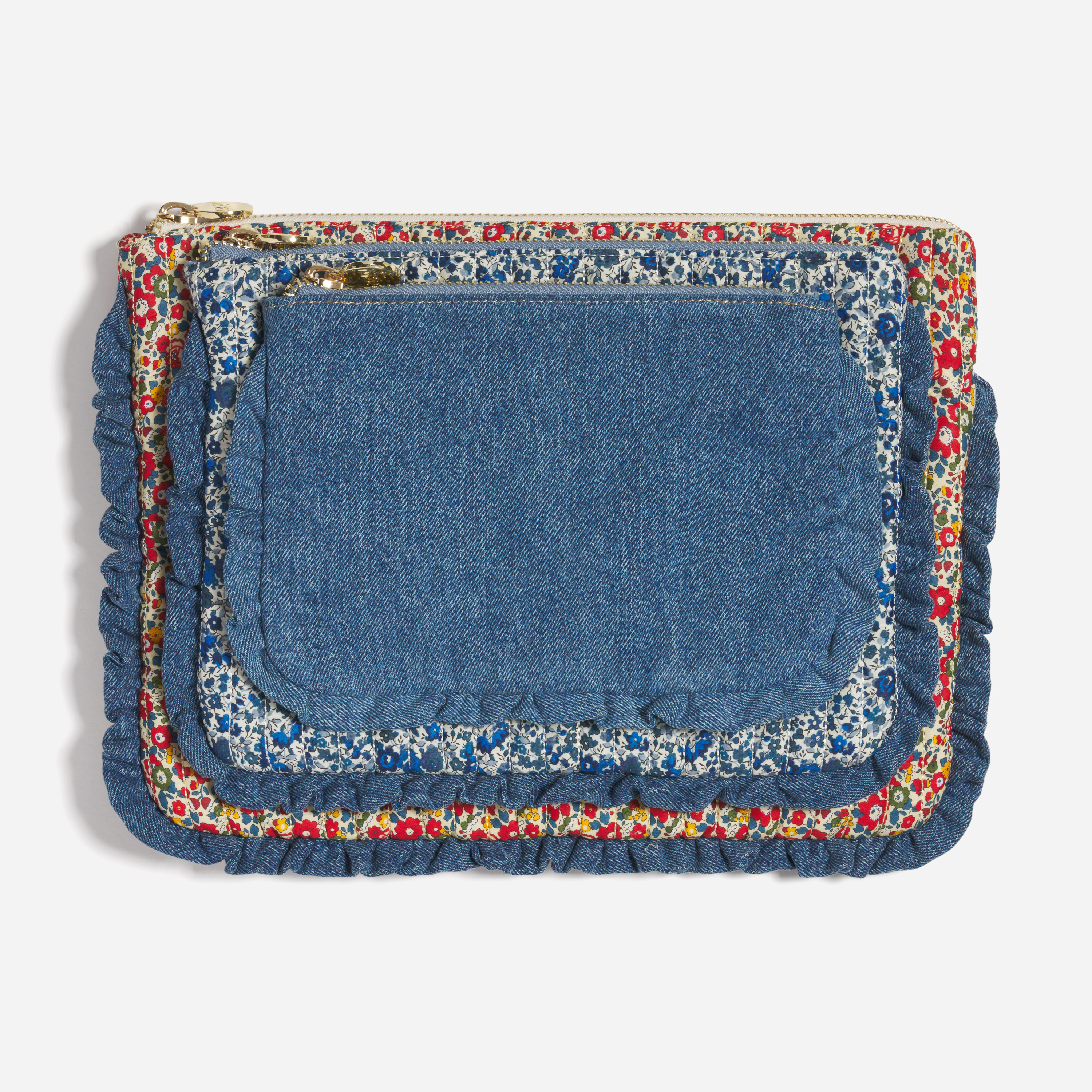 Flat Pouch Set Made with Liberty Fabric