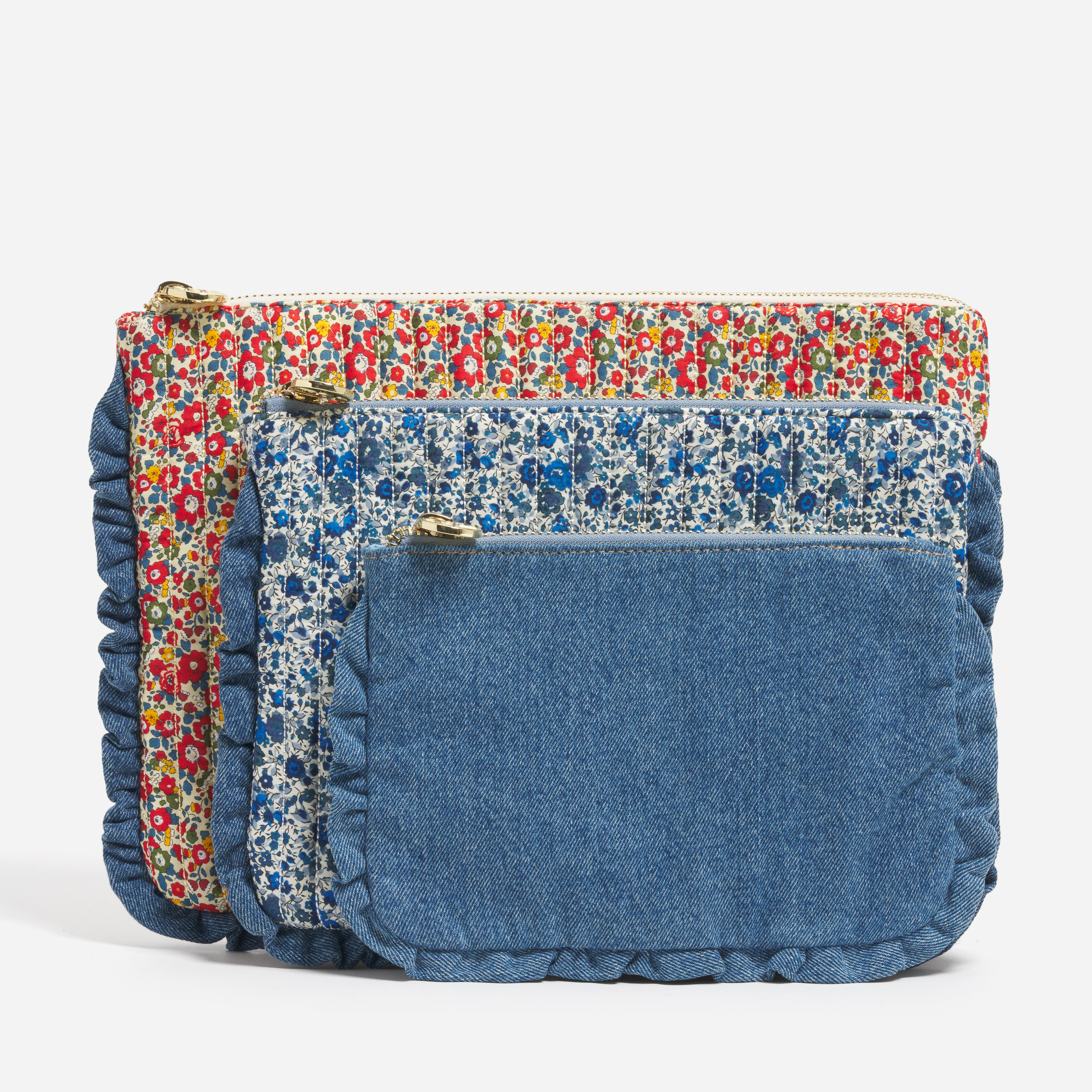 Flat Pouch Set Made with Liberty Fabric
