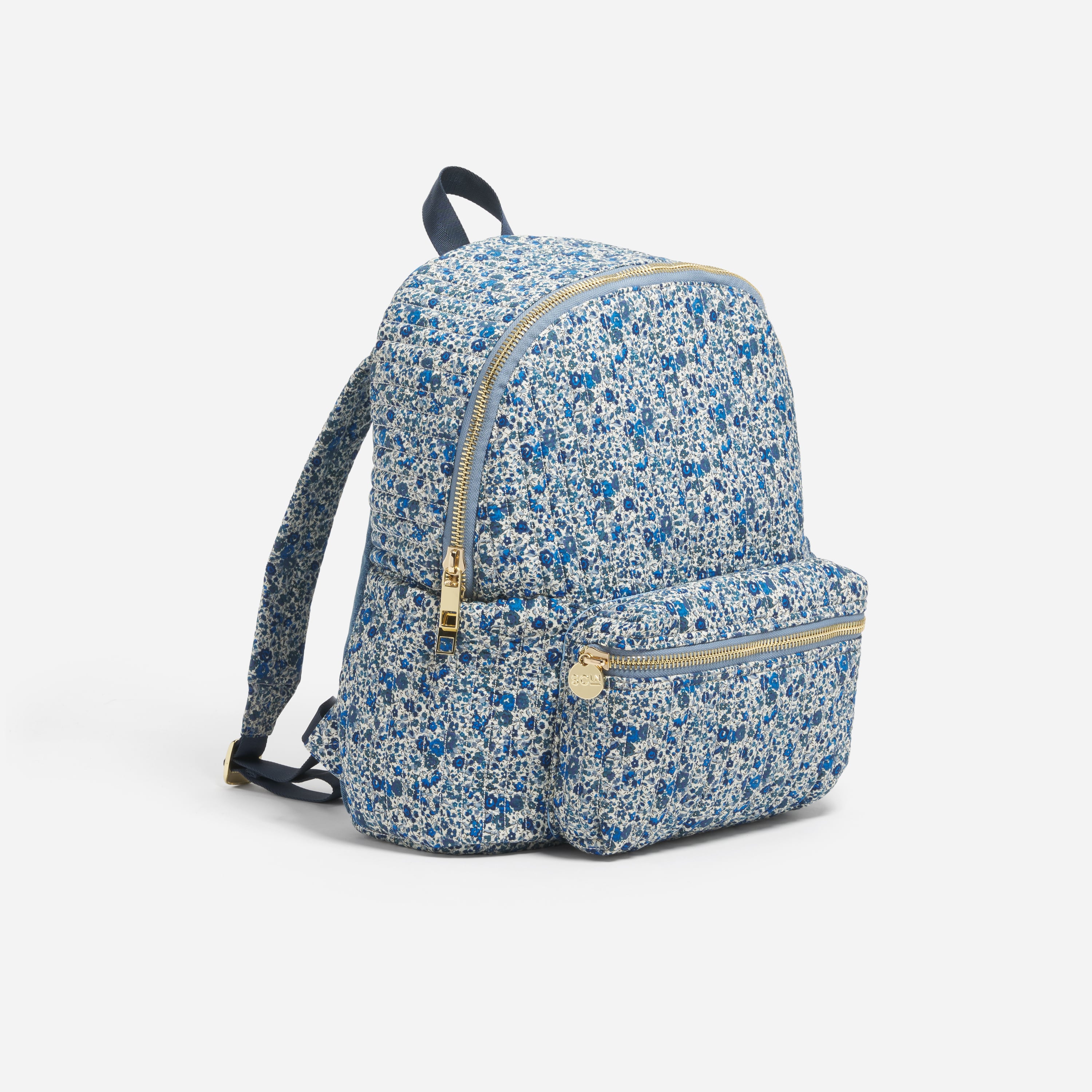 Backpack with Water Bottle Holder Made with Liberty Fabric