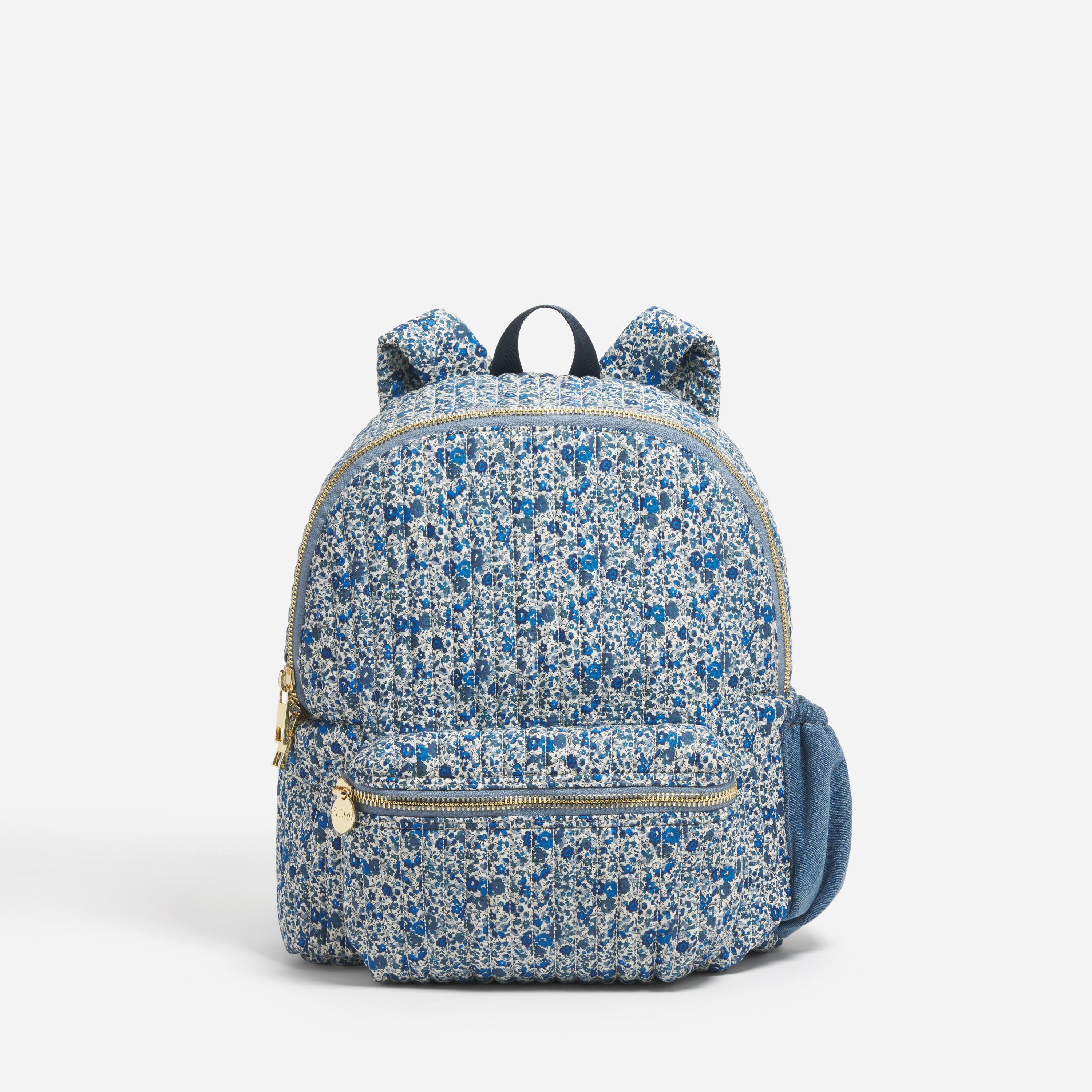 Backpack with Water Bottle Holder Made with Liberty Fabric