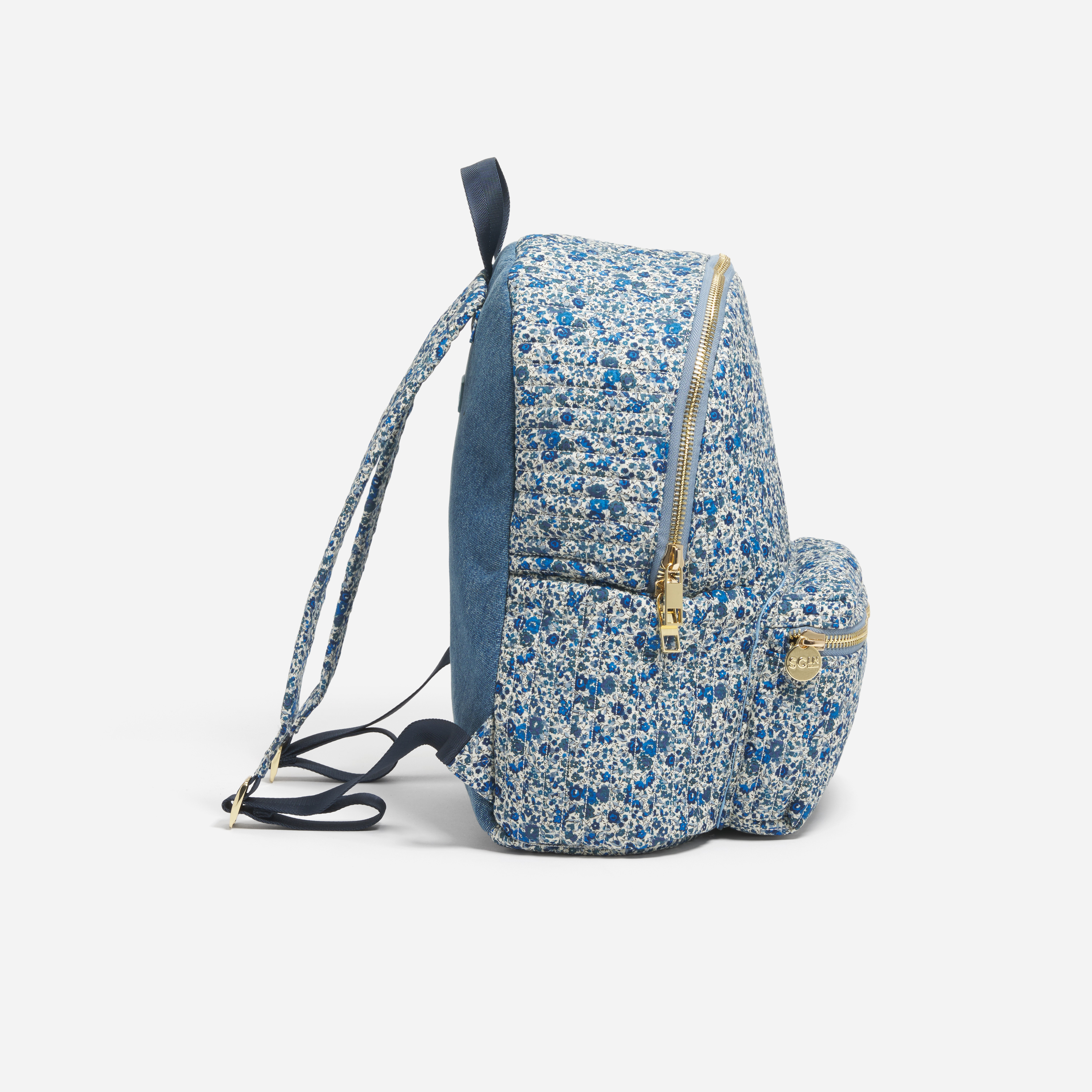 Backpack with Water Bottle Holder Made with Liberty Fabric