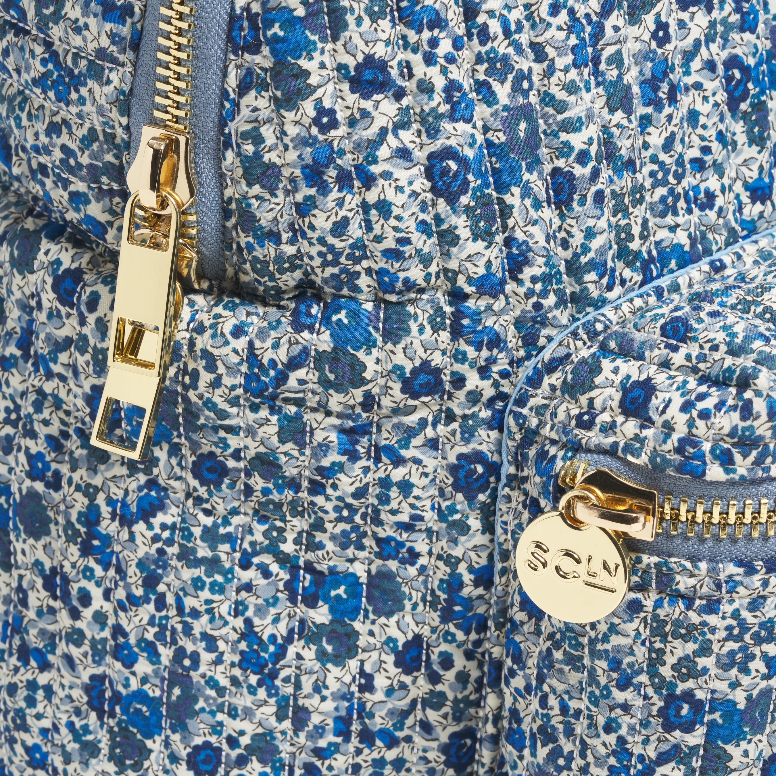 Backpack with Water Bottle Holder Made with Liberty Fabric