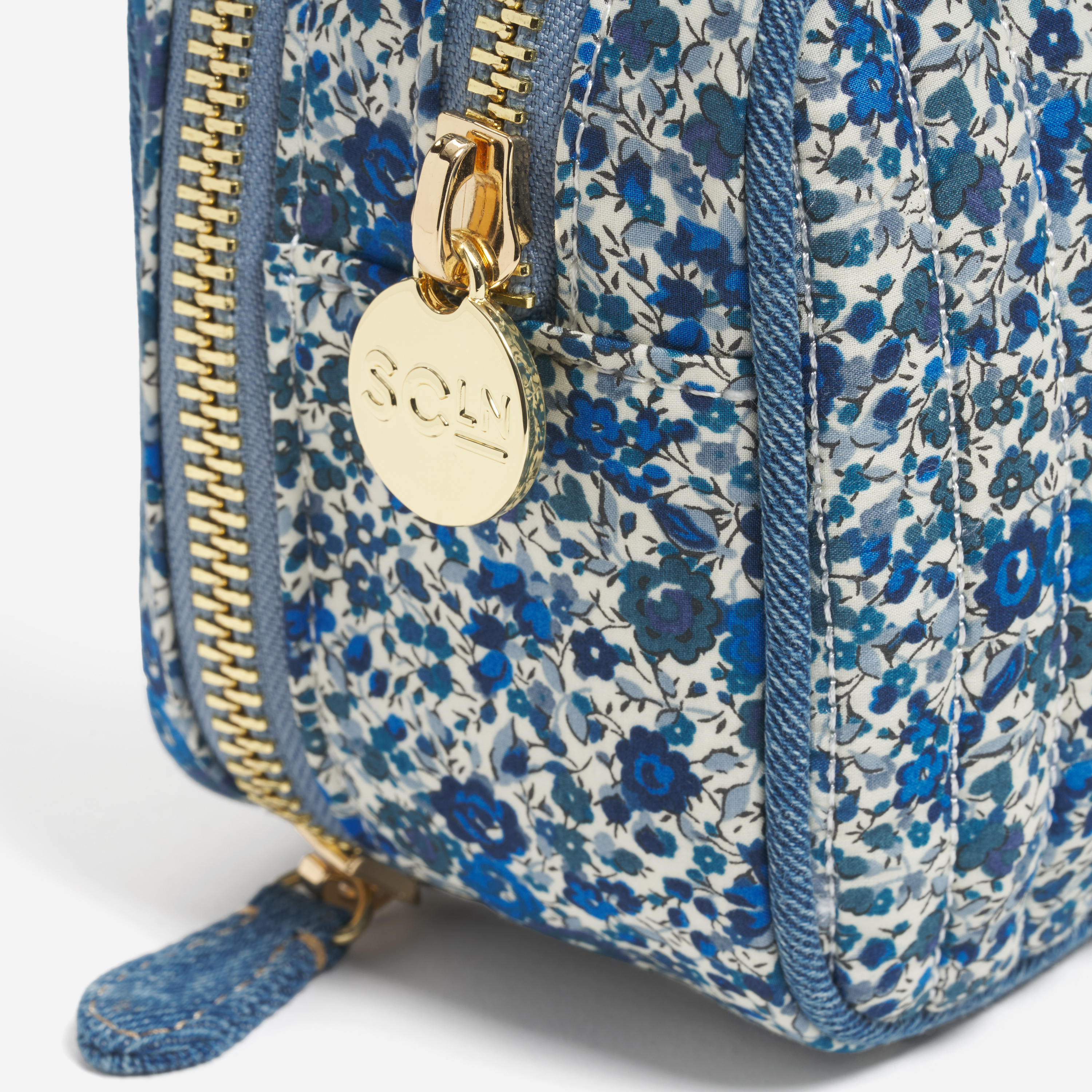 Double Zip Pouch Made with Liberty Fabric