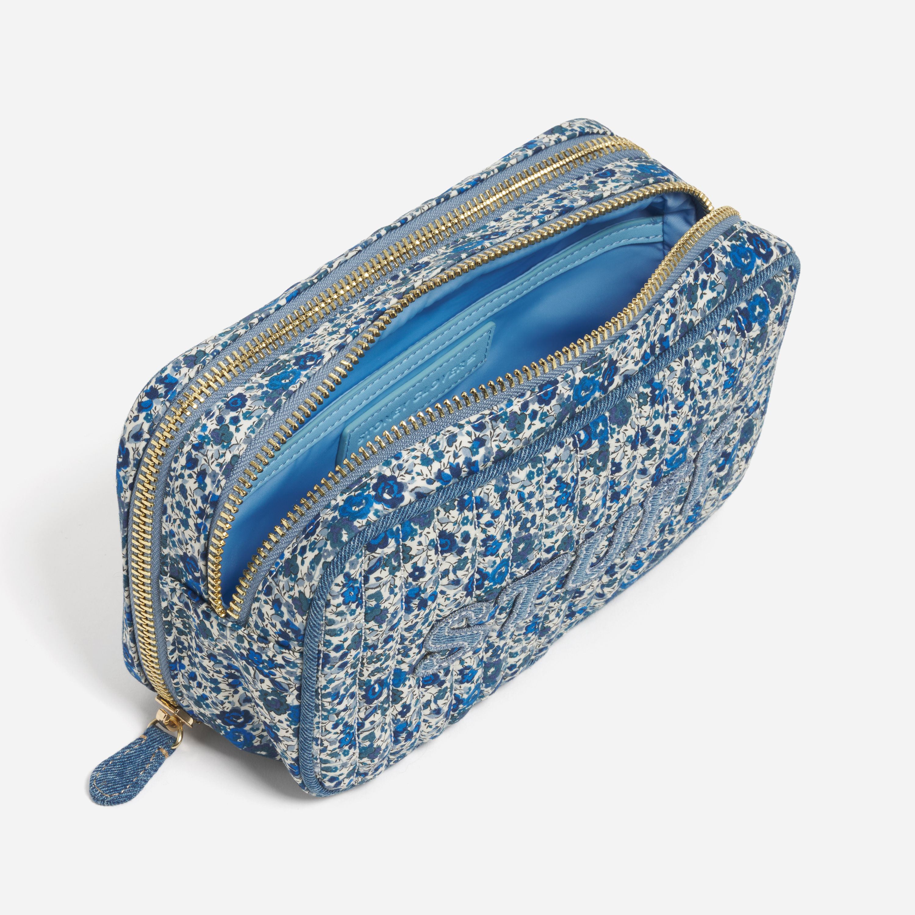 Double Zip Pouch Made with Liberty Fabric