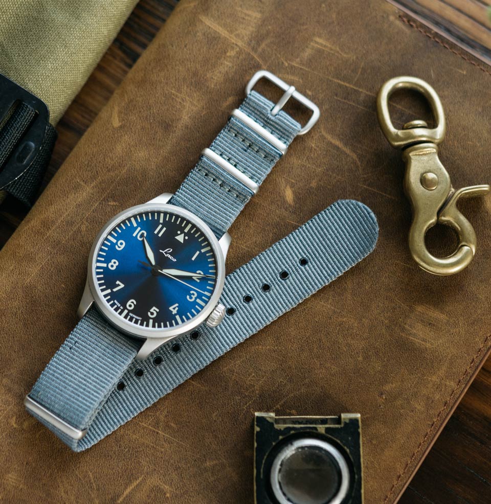 Augsburg Blaue Stunde 42mm Automatic | Blue Dial Cool gray nylon strap