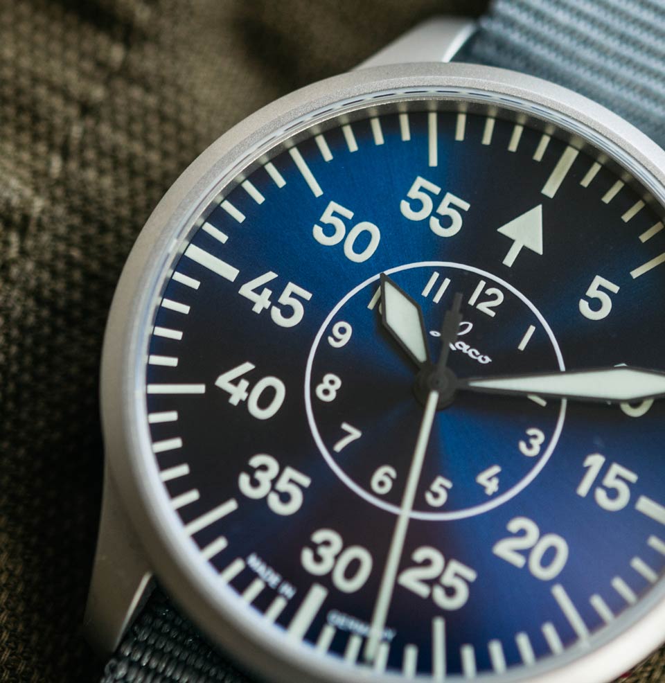 Aachen Blaue Stunde 39mm Automatic | Blue Dial Roman Sword Hands