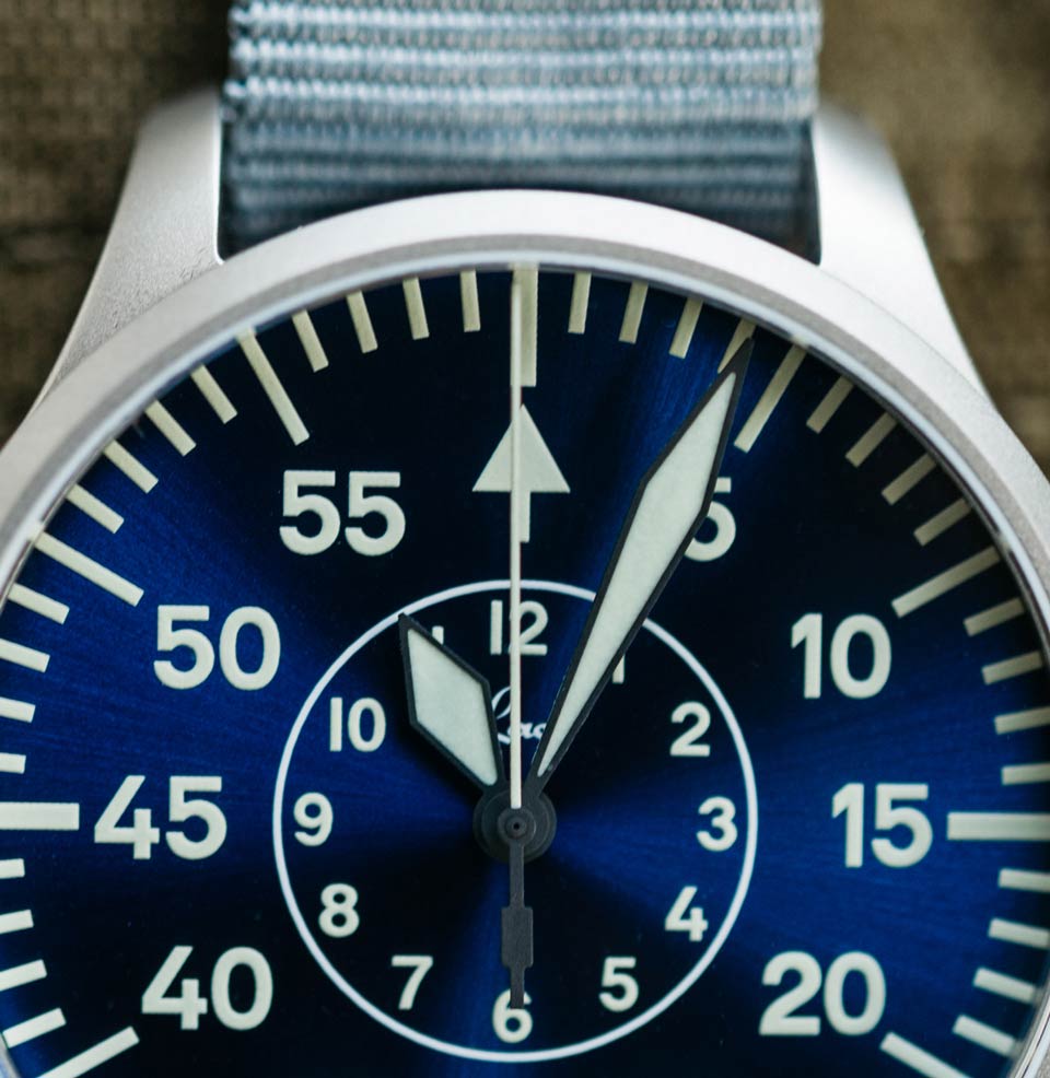 Aachen Blaue Stunde 42mm Automatic | Blue Dial Roman Sword Hands