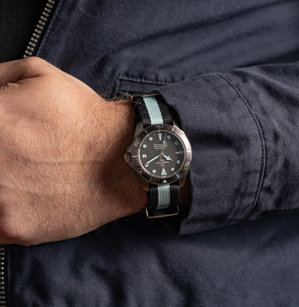 DS Action Diver 38mm Powermatic 80 Titanium / Nylon Strap 38mm Titanium Case