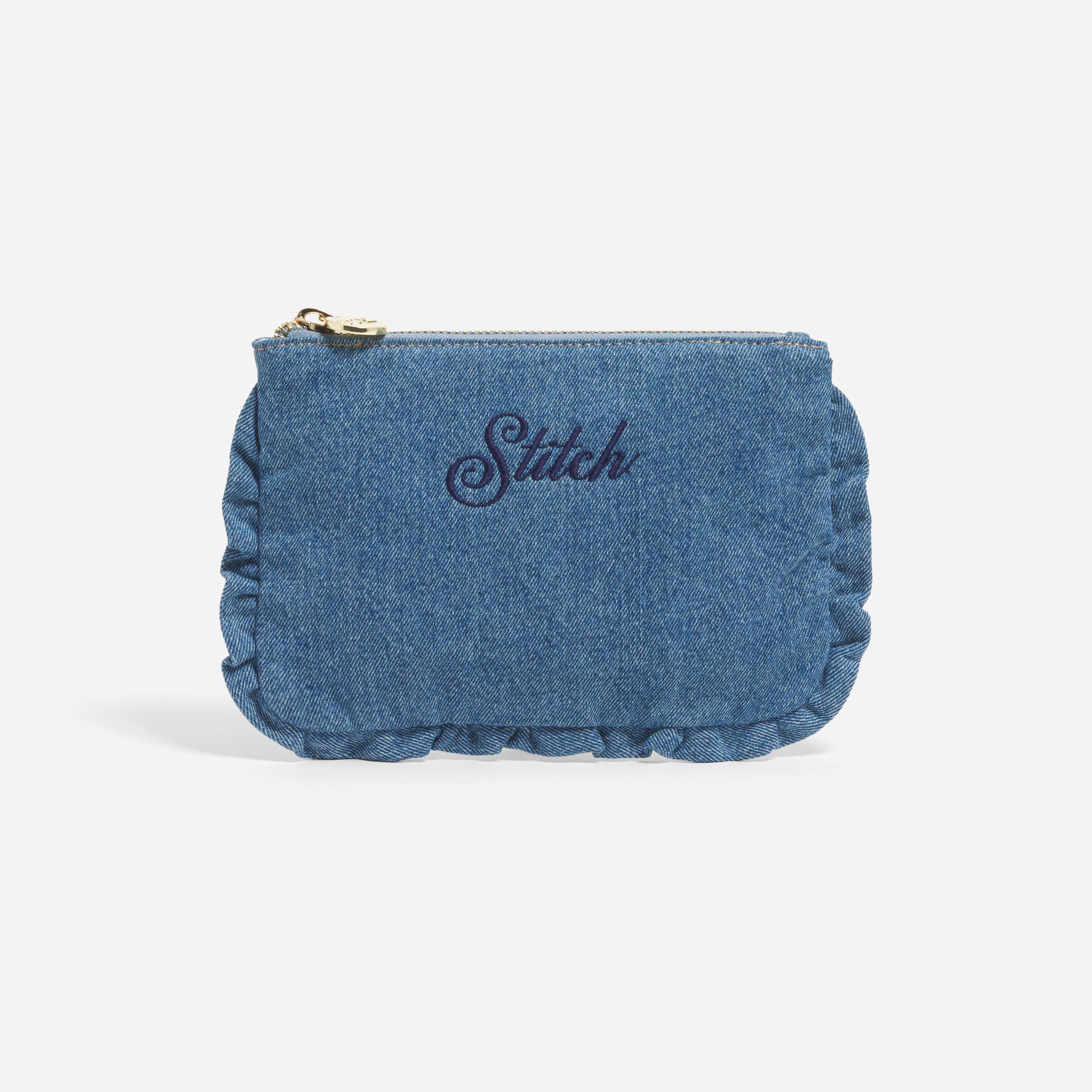 Custom Embroidered Flat Pouch Set Made with Liberty Fabric