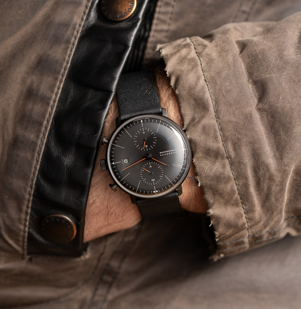 Max Bill Chronoscope Bauhaus 40mm stainless steel case