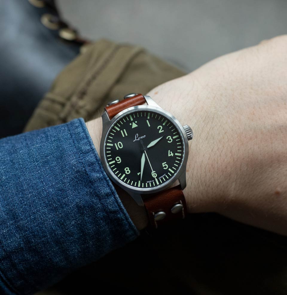 Augsburg 39mm Automatic | Black Dial 39mm on a 7