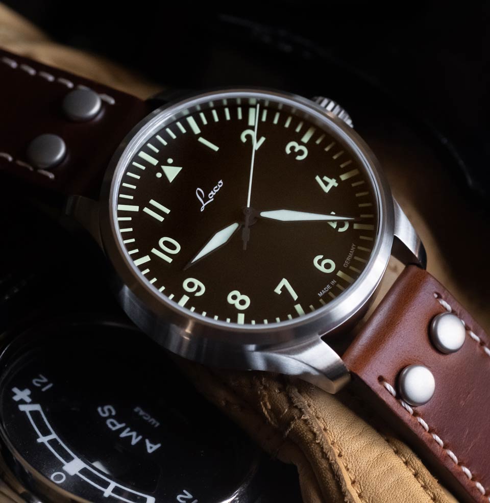 Augsburg 42mm Automatic | Black Dial Matte black with white markings