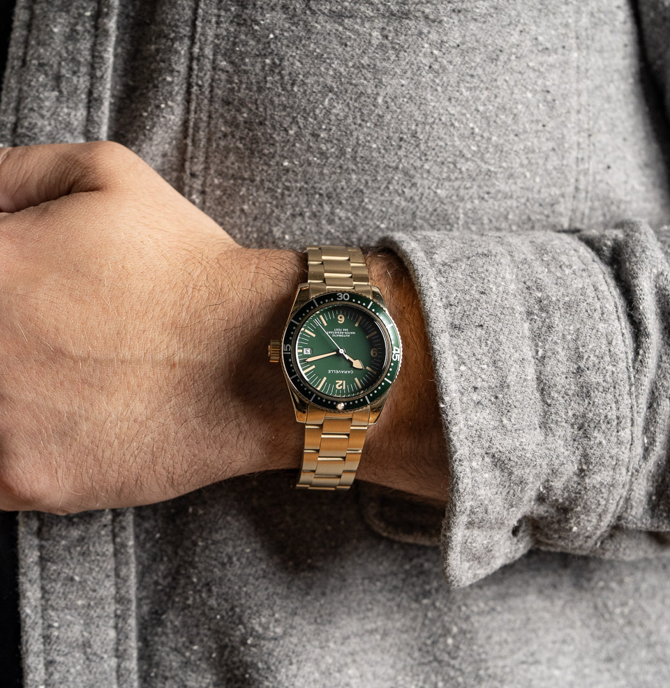 The Caravelle by Bulova Sea Hunter Diver 39mm Gold Tone Stainless Steel Case