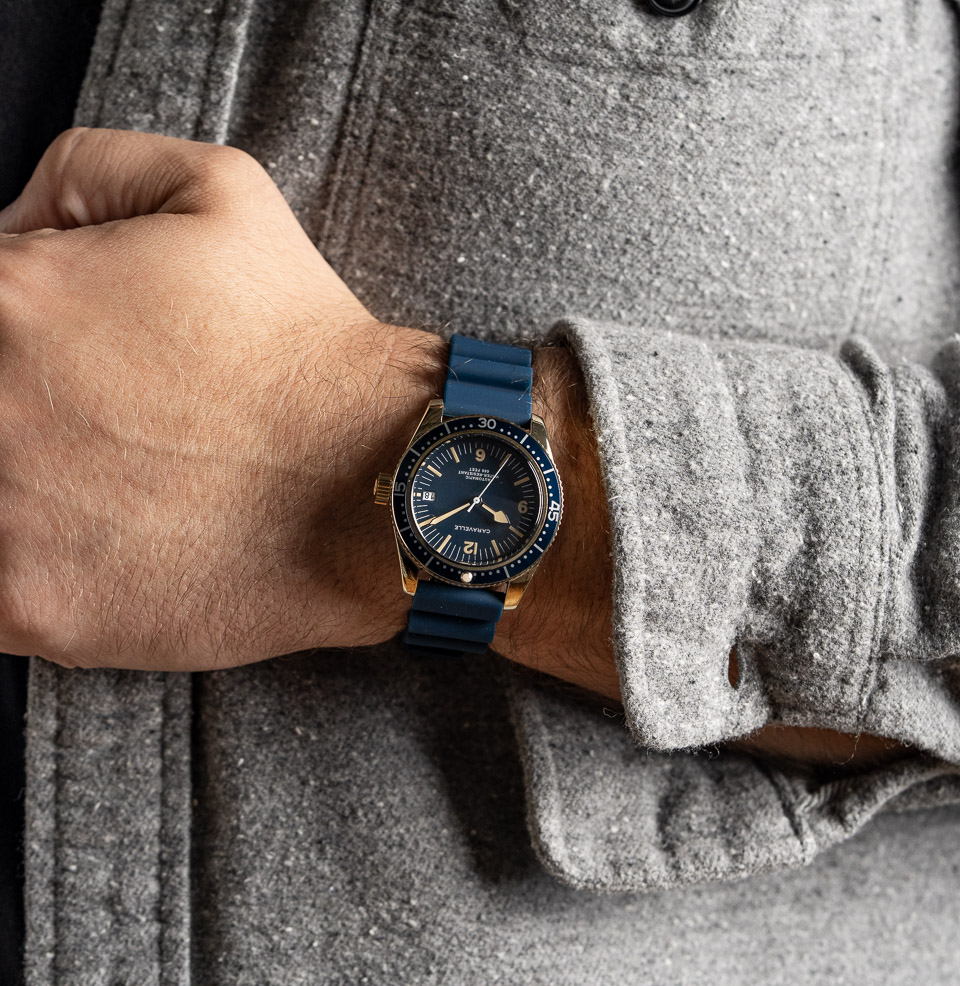 The Caravelle by Bulova Sea Hunter Diver 39mm Gold Tone Stainless Steel Case