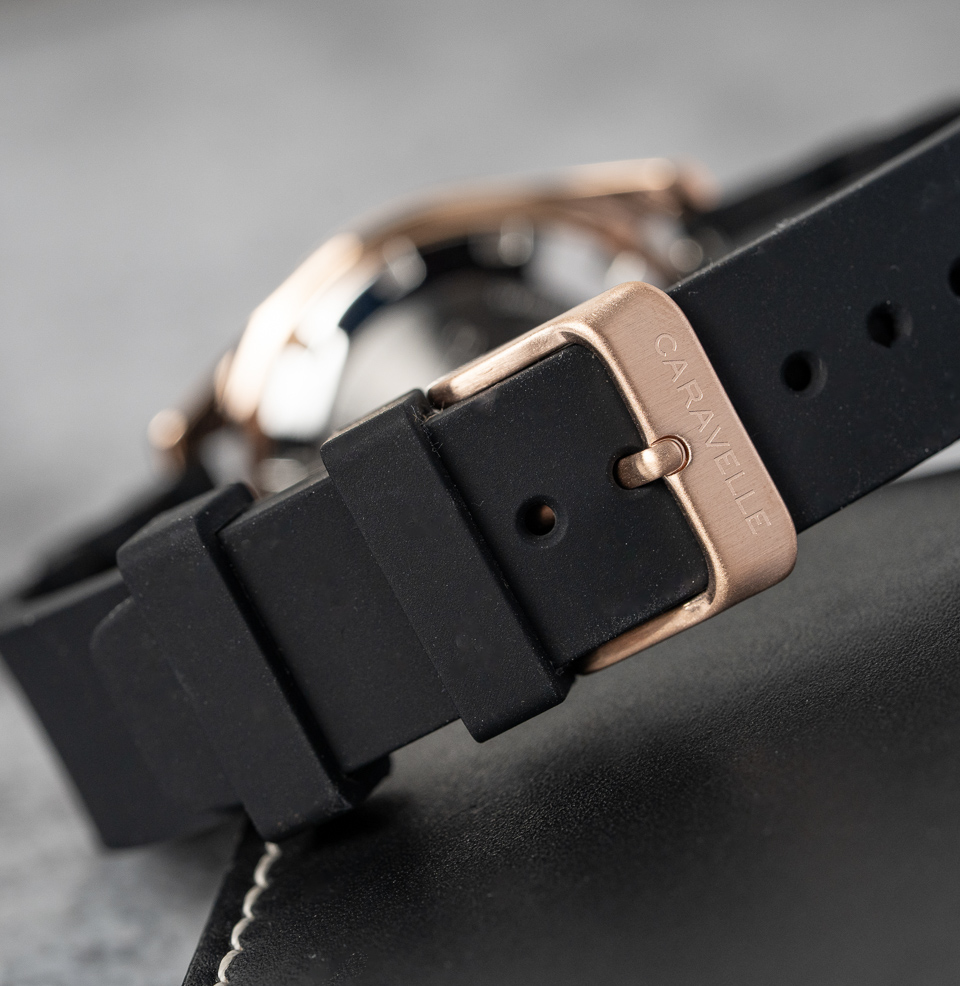 The Caravelle by Bulova Sea Hunter Diver Black Rubber Strap