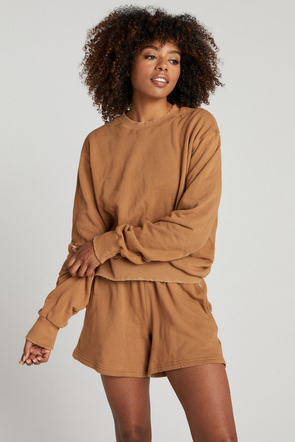 Strut This Womens Harbor Sweatshirt in Brown Sugar