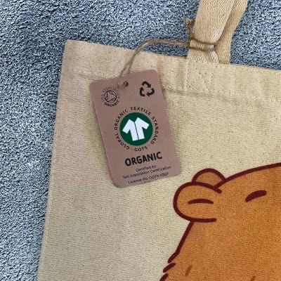 Printed GOTS Canvas Bag - Milk Shake Tag