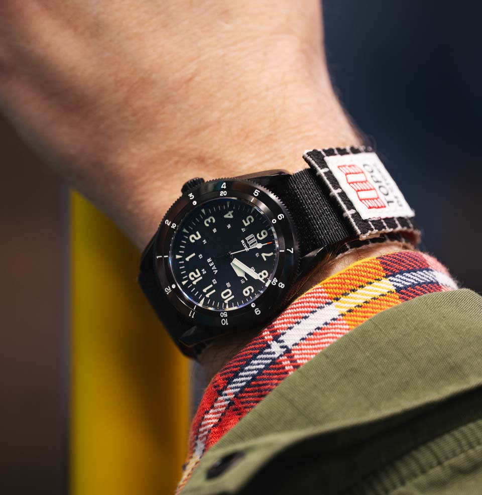 Vaer x Topo Designs x Worn & Wound Solar Hiker Preorder 38mm Case for a great fit