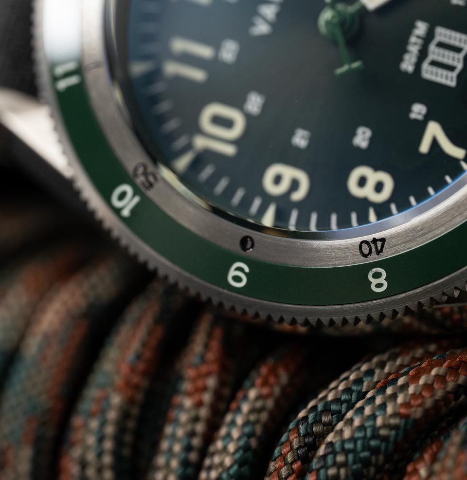 Vaer x Topo Designs x Worn & Wound Solar Hiker Preorder Dual Insert Steel and Ceramic Bezel