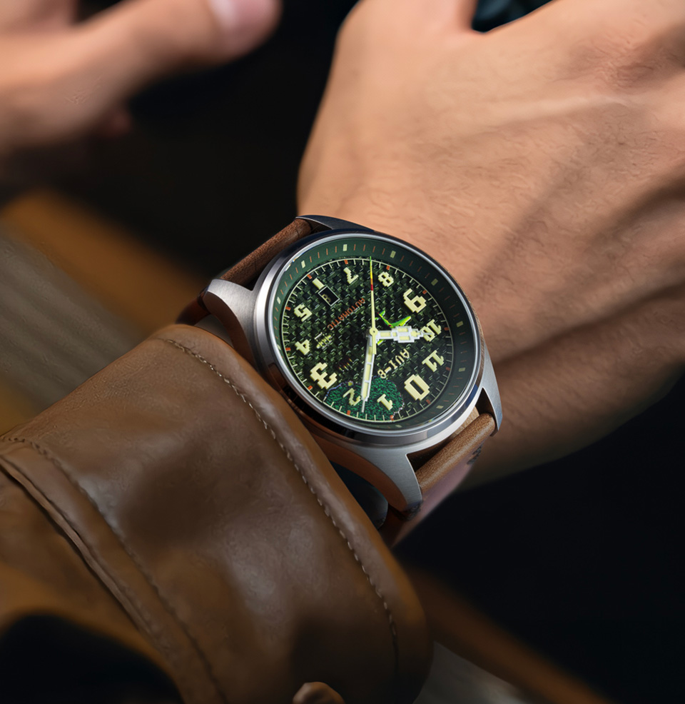 Clowes Automatic Capcom® 1942 Pixel Limited Edition 46mm Stainless Steel Case