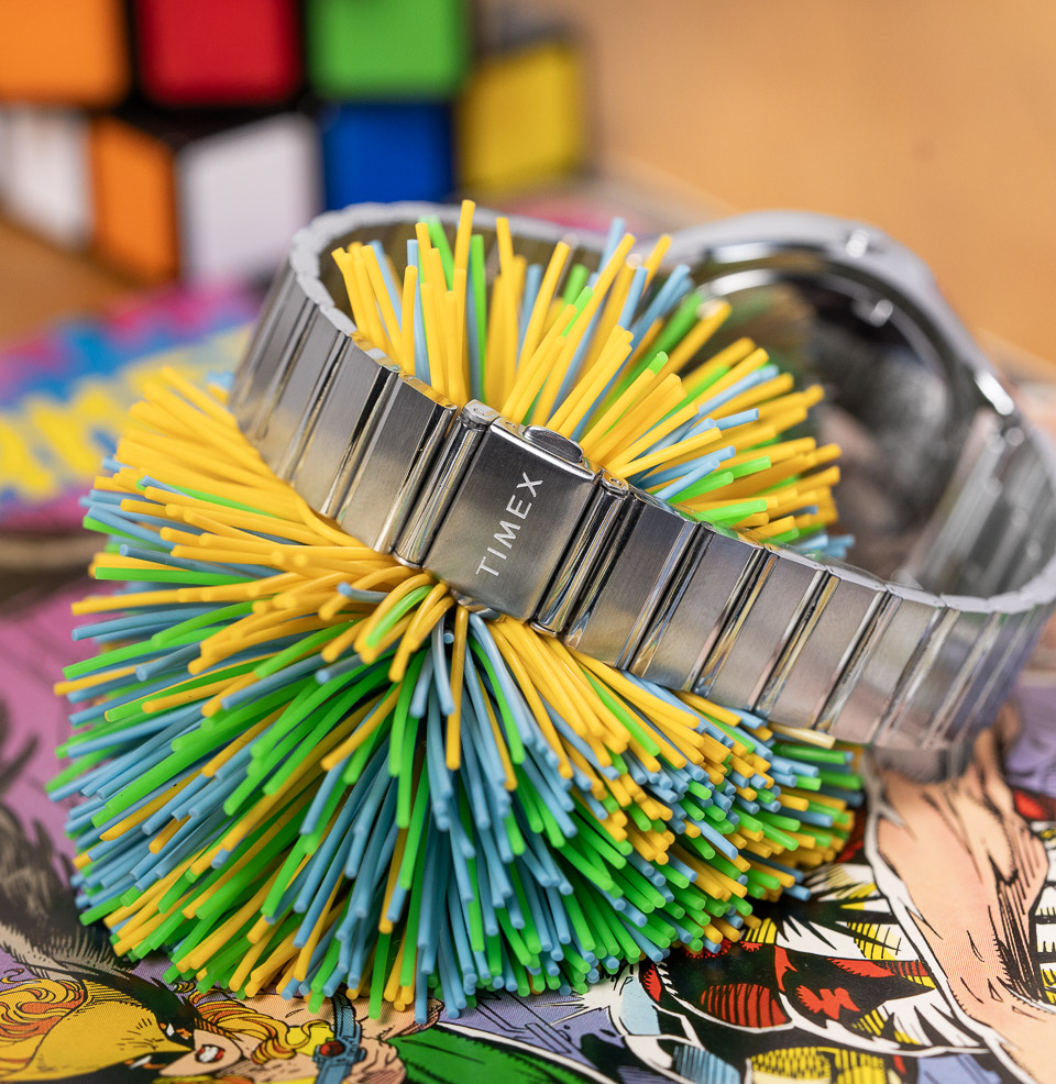 Q Timex 1975 SSQ Digital Reissue Stainless Steel Bracelet