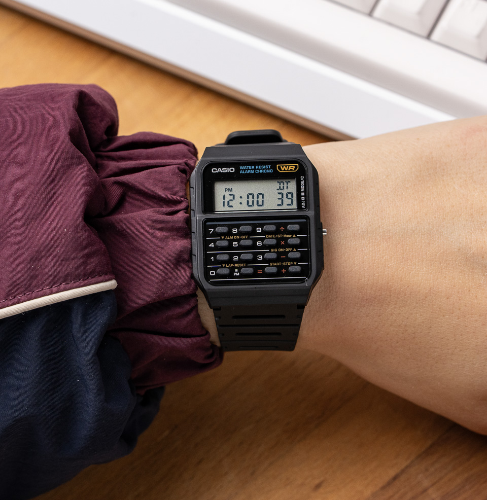 Casio Data Bank CA‑53 Series Calculator Digital Watch Rectangular Resin Case