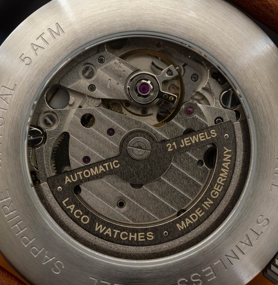 Aachen 39mm Automatic | Black Dial Display case-back 