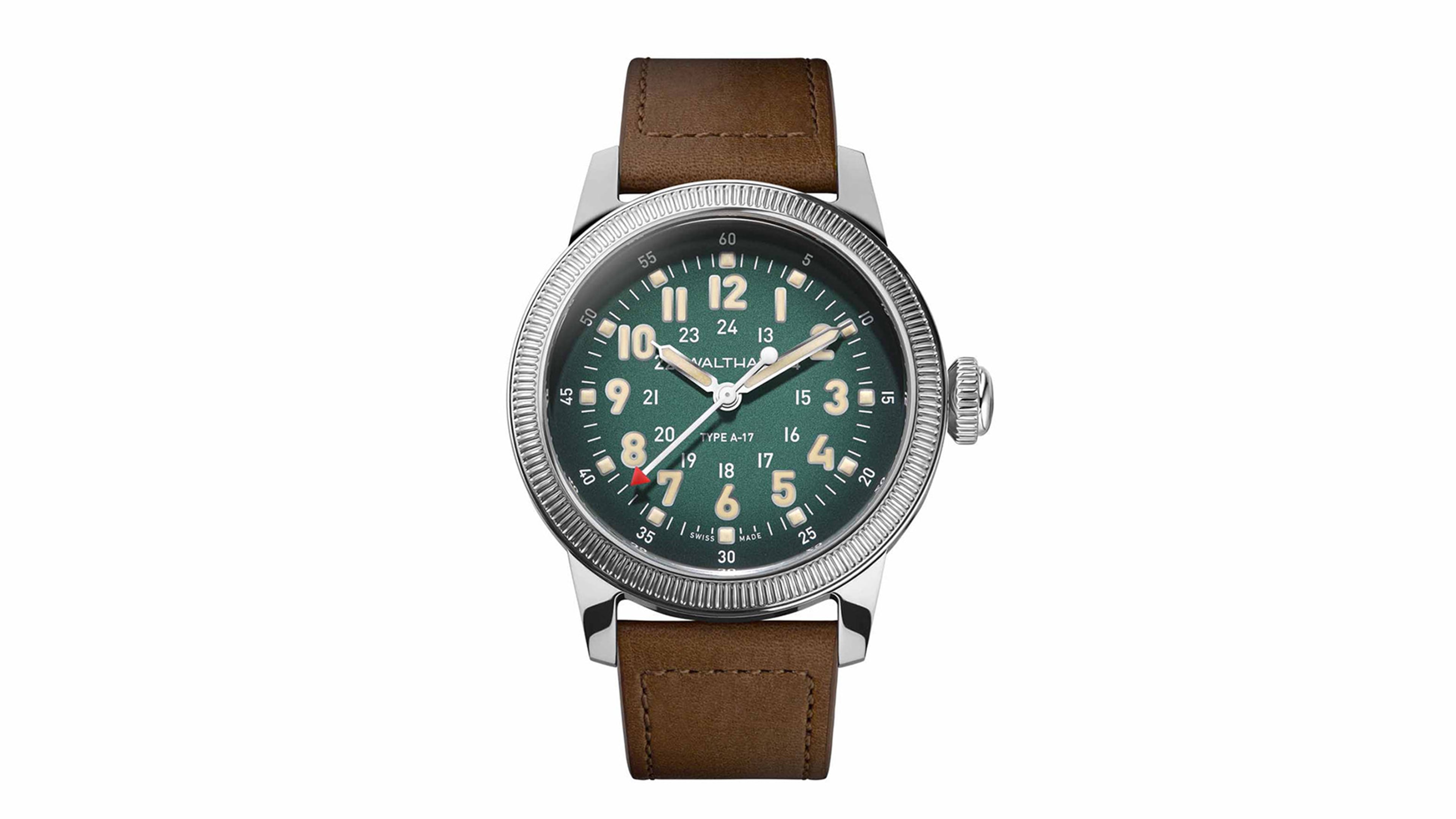 A17 Pilot on leather | Green Dial – Windup Watch Shop