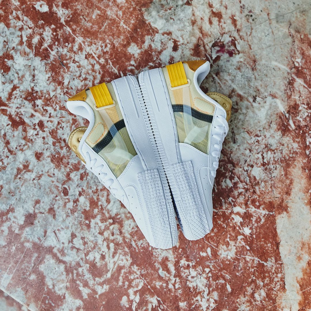 nike air force 1 low type white gold yellow