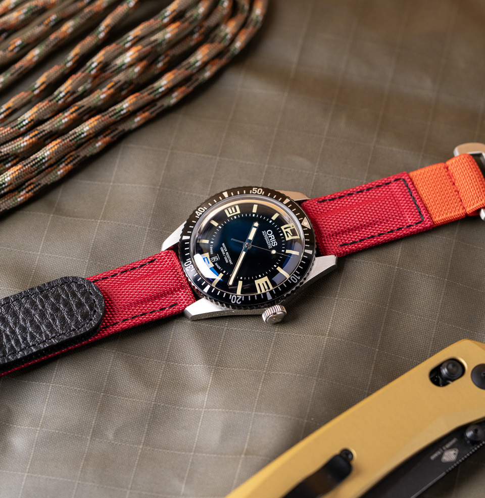 Hook and Loop Elastic Quick Release Watch Straps Brushed Stainless Steel Hardware