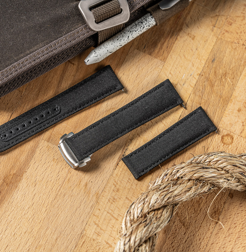 Deployant Sailcloth Quick Release Watch Straps Three pieces