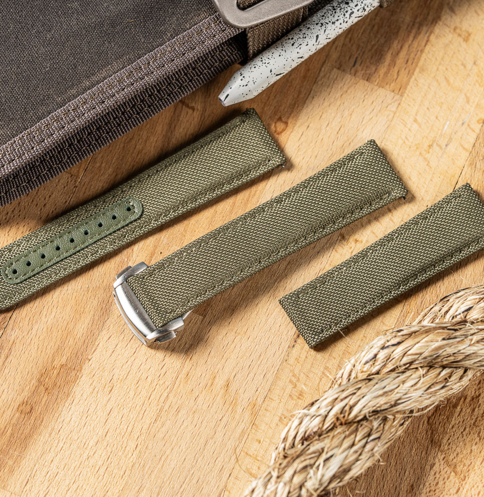 Deployant Sailcloth Quick Release Watch Straps Three pieces