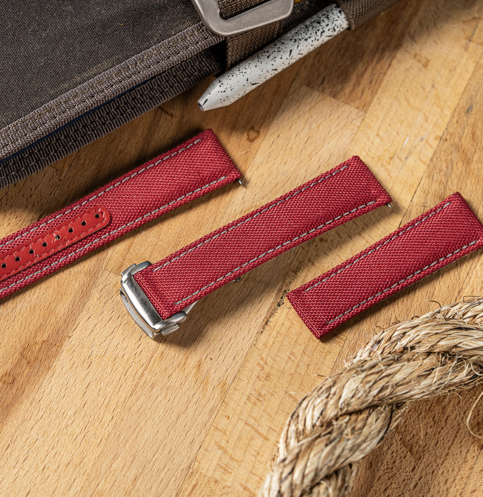 Deployant Sailcloth Quick Release Watch Straps Three pieces