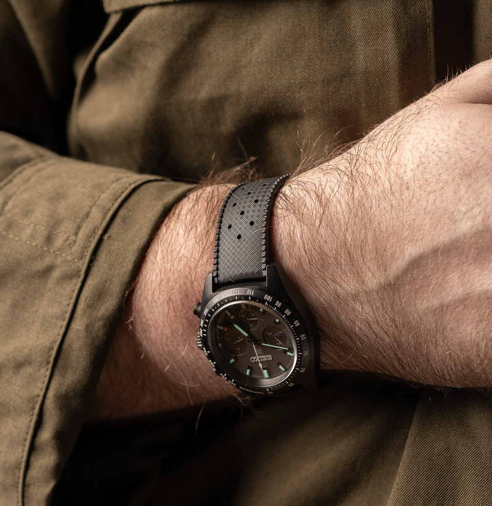 Tropical Retro Style FKM Rubber Quick Release Watch Straps Classic diamond-weave 