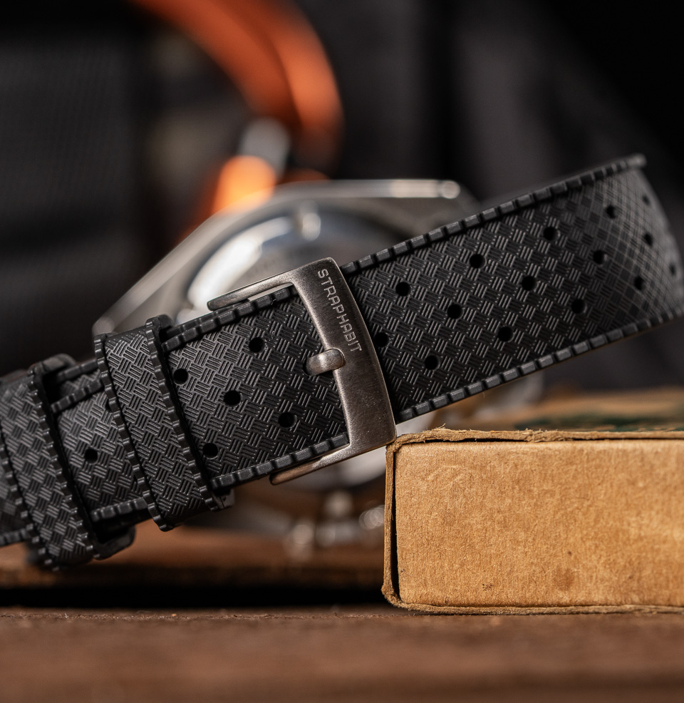 Tropical Retro Style FKM Rubber Quick Release Watch Straps 316L stainless steel