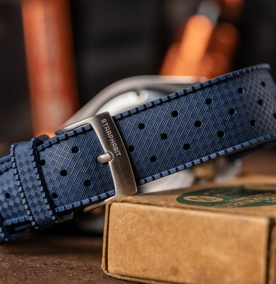 Tropical Retro Style FKM Rubber Quick Release Watch Straps 316L stainless steel