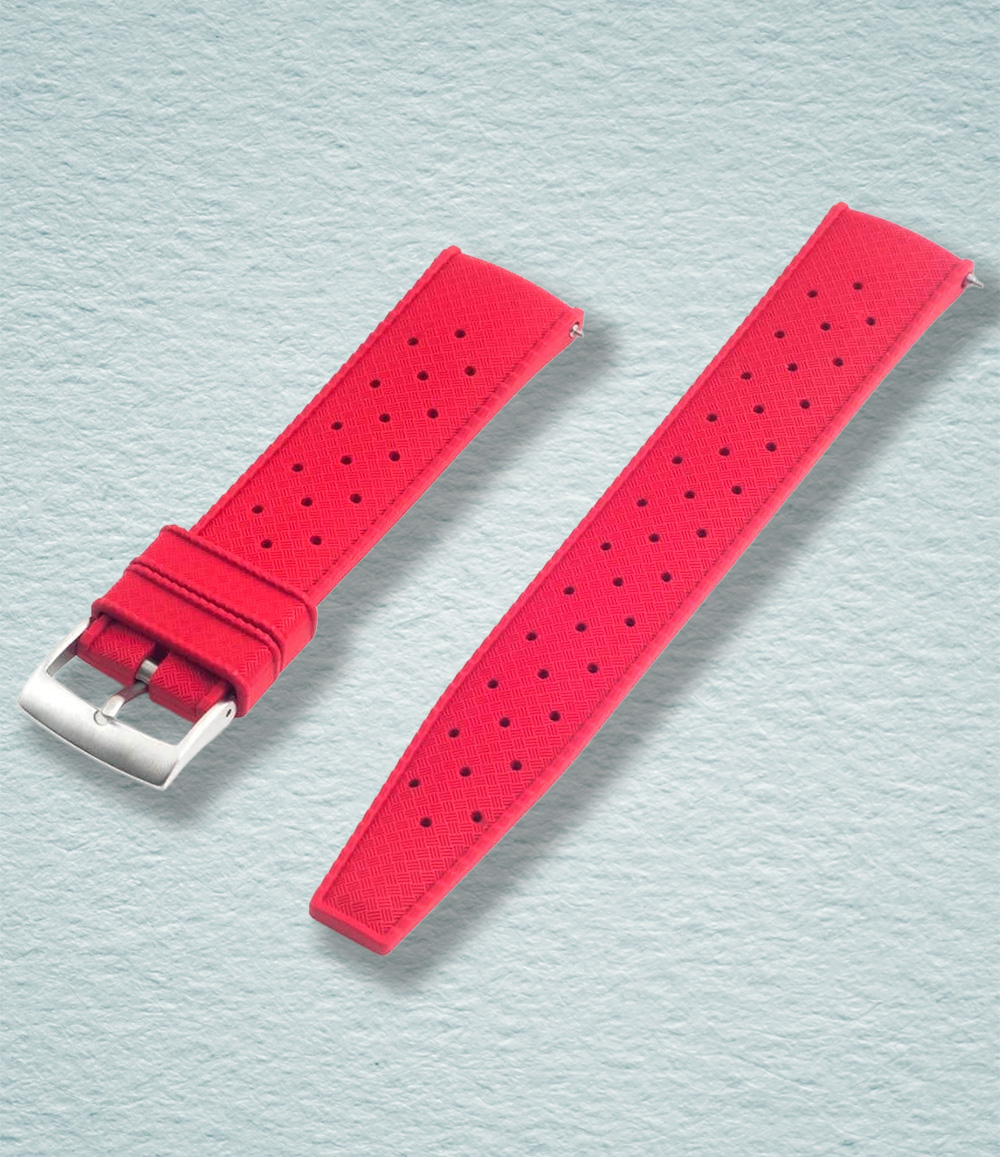 Tropical Retro Style FKM Rubber Quick Release Watch Straps