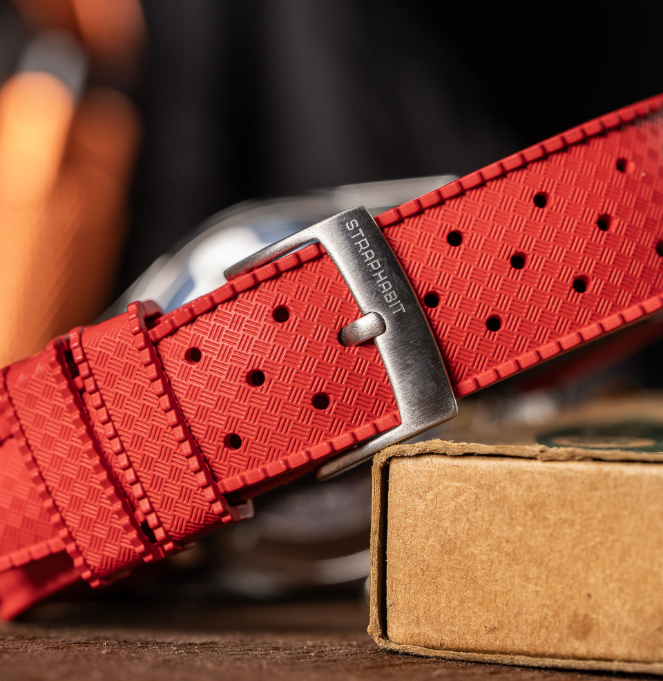 Tropical Retro Style FKM Rubber Quick Release Watch Straps 316L stainless steel