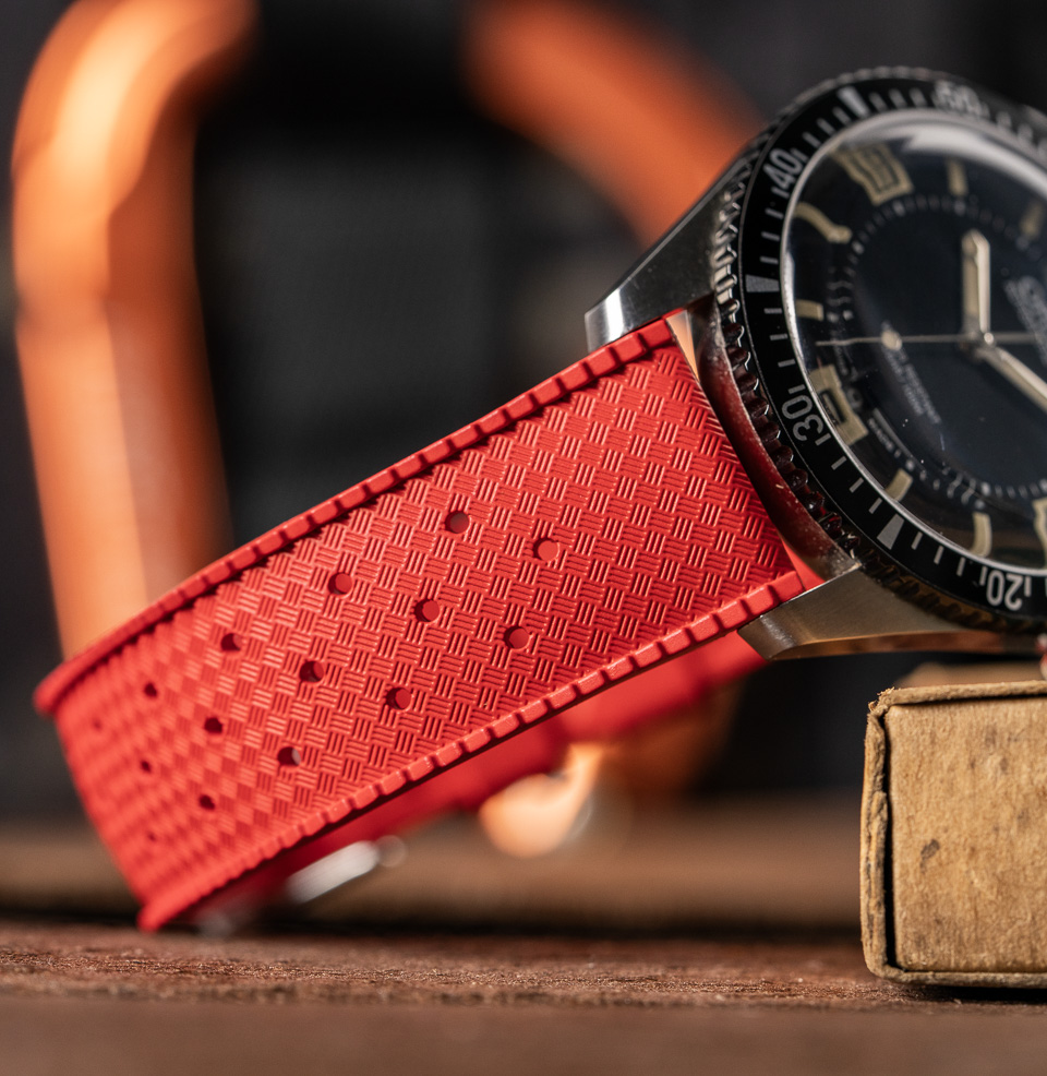 Tropical Retro Style FKM Rubber Quick Release Watch Straps Multiple Sizes