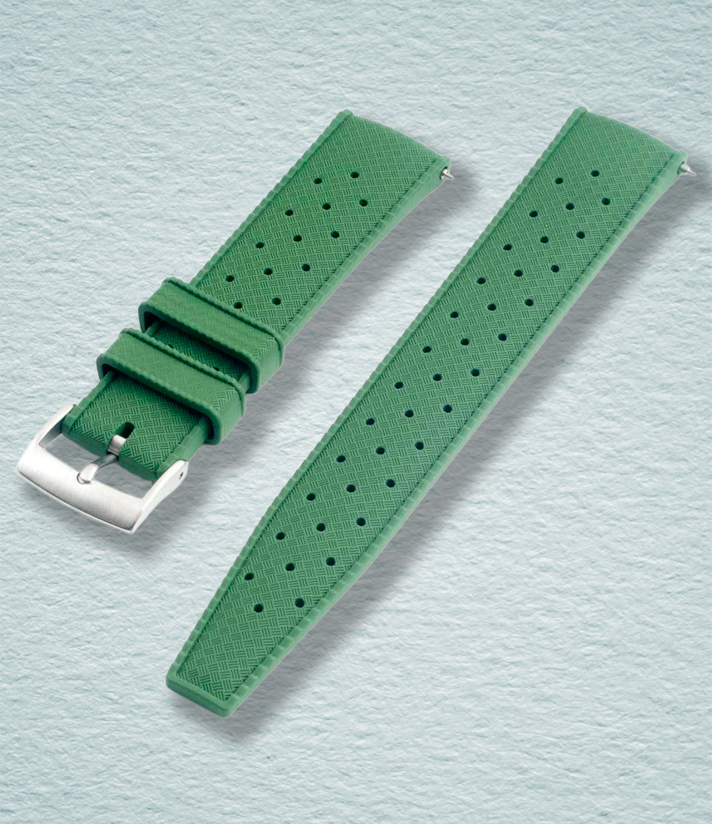 Tropical Retro Style FKM Rubber Quick Release Watch Straps